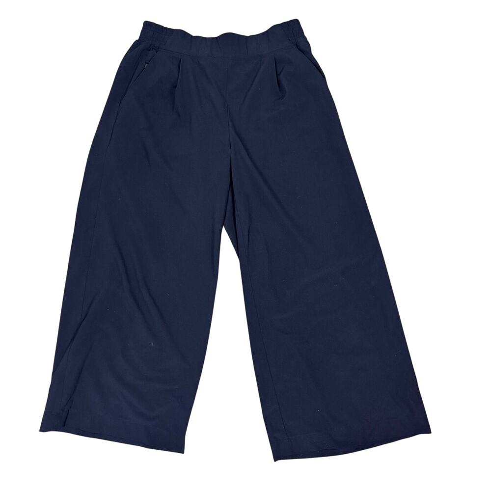 Athleta Brooklyn Wide Leg Pants Women’s 6 Black Pull On Stretch Travel